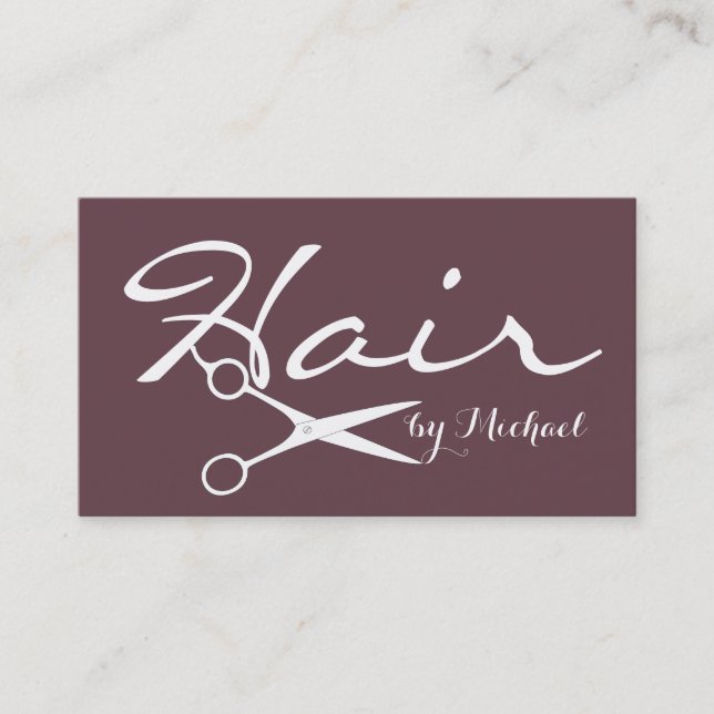 Hair Stylist Elegant Deep Tuscan Red Background Visitkort (Framsida)