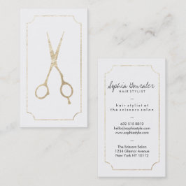 Hair stylist elegant faux guld sax vit chic visitkort