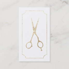 Hair stylist elegant faux guld sax vit chic visitkort
