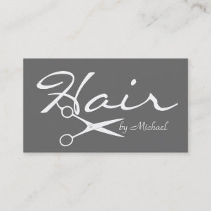Hair Stylist Elegant Grått Bakgrund Visitkort