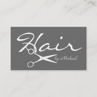 Hair Stylist Elegant Grått Bakgrund Visitkort