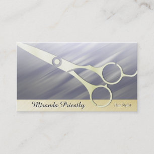 Hair Stylist Elegant Guld Scissor Affärskort Visitkort