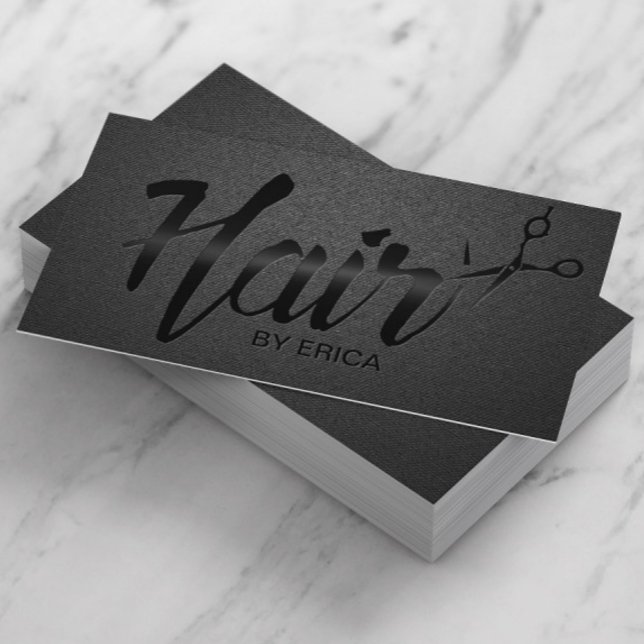 Hair Stylist-Elegantens unika kolsvart Visitkort (Skapare uppladdad)