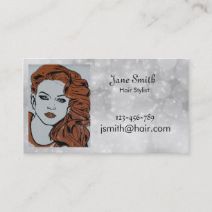 Hair stylist eller Hairdresser snyggt silver Visitkort