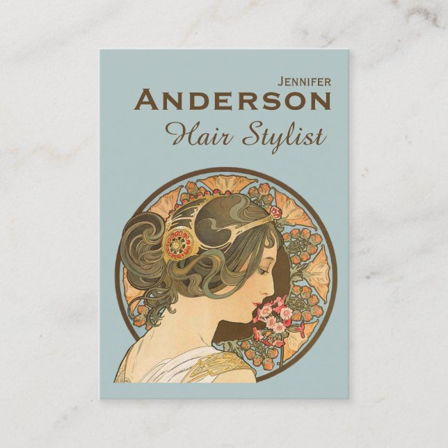 Hair Stylist Flowers Beauty CC0644 Affärskort Visitkort (Framsida)