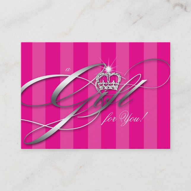 Hair Stylist Gift Certificate Rosa Rand Krona Rabattkort (Framsida)