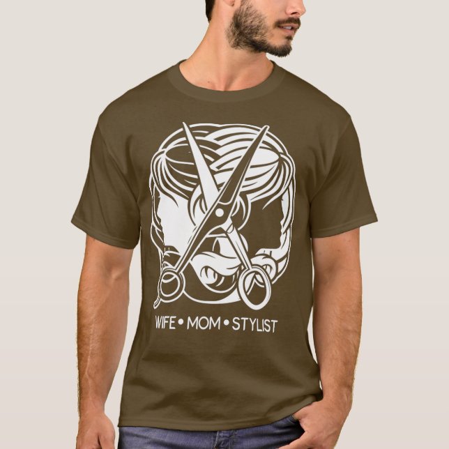 Hair Stylist Gifts Makfe Mamma Stylist Beauty Salo T Shirt (Framsida)