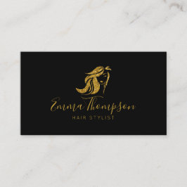 Hair stylist Glitter guld Luxury Affärskort Visitkort