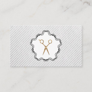Hair Stylist Golden Scissor Visitkort