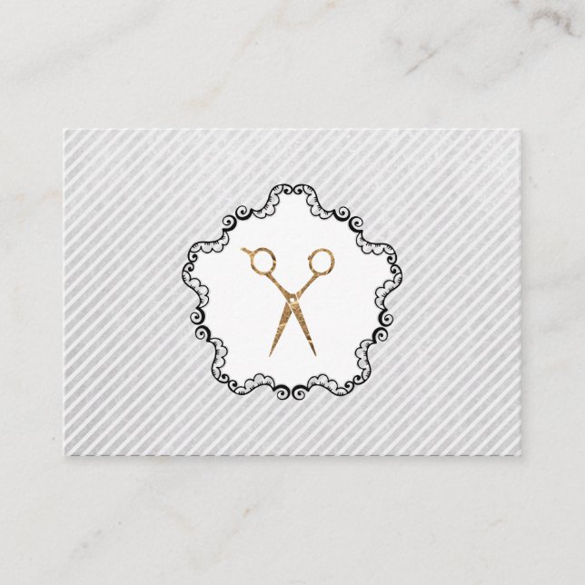 Hair Stylist Golden Scissor Visitkort (Framsida)