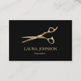 Hair Stylist GoldGlitter Scissors Visitkort