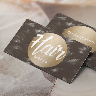 Hair Stylist Guld Circle Brown Hair-bakgrund Visitkort