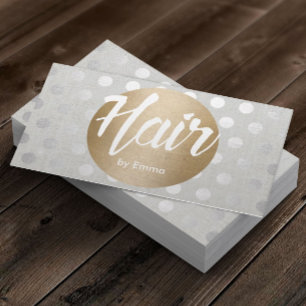Hair Stylist Guld Circle Silver Dot Modern Visitkort