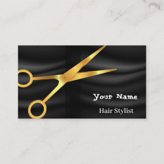 Hair Stylist guld sax Beauty Salon Black trasa Visitkort