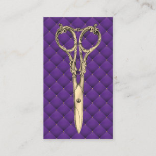 Hair Stylist Guld Scissor Luxury Lila Salon Visitkort