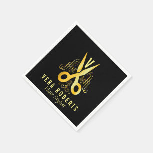 Hair Stylist Guld Scissor Professionell Salon Pappersservett