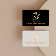 Hair Stylist Guld Script Scissors Comb Dryer
