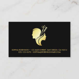 Hair Stylist Guld Script Scissors Unisex Anpassnin Visitkort