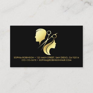 Hair Stylist Guld Script Scissors Unisex Anpassnin Visitkort