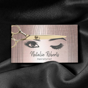 Hair Stylist Guld Sissor & Girl Salon Ro Guld Visitkort