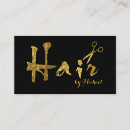 Hair Stylist Guld Sissors skript Salon Visitkort
