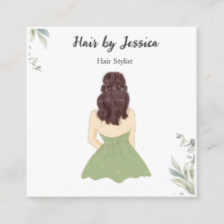 Hair stylist, hair stil, fyrkantigt visitkort