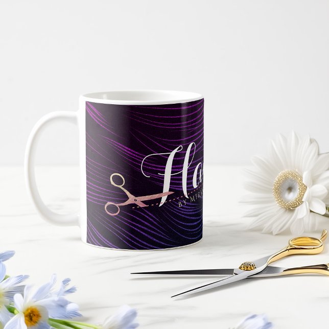 Hair Stylist Hairdresser Beauty Ro Guld Scissors Kaffemugg (Skapare uppladdad)