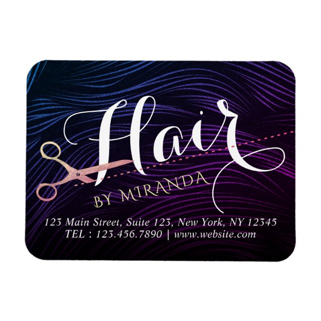 Hair Stylist Hairdresser Beauty Ro Guld Scissors Magnet (Horisontell)