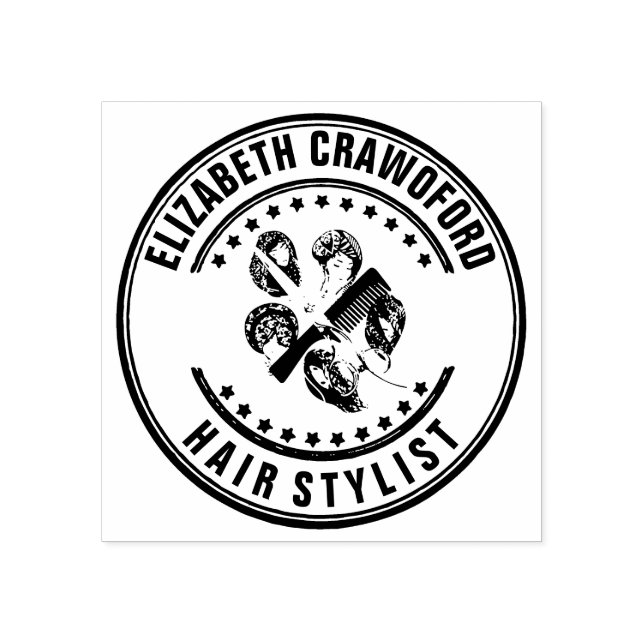 Hair Stylist Hairdresser eller Beauty Salon with N Stämpel (Tryck)