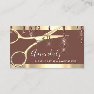 Hair Stylist Hairdresser Golden Scissors Smala Visitkort