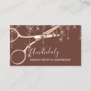 Hair Stylist Hairdresser Guld Scissors Coiffeur Visitkort