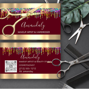 Hair Stylist Hairdresser HoloGraphics Drivers QR C Visitkort