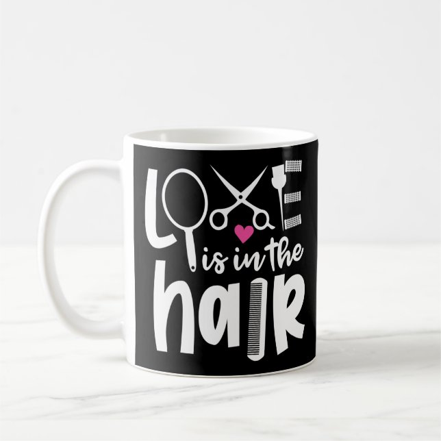 Hair Stylist Hairdresser Kärlek är i håret Kaffemugg (Vänster)