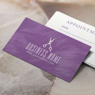 Hair Stylist Hairdresser Lila Salon Möte Tidsbeställning Kort