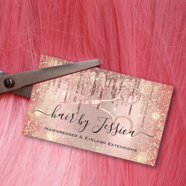 Hair Stylist Hairdresser Scissors Ro Confetti Visitkort (Skapare uppladdad)