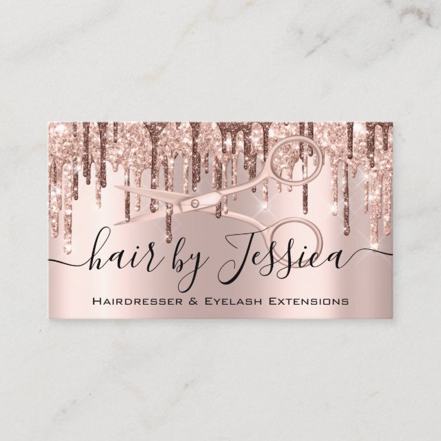 Hair Stylist Hairdresser Scissors Ro Drifts Lux Visitkort (Framsida)