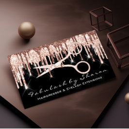 Hair Stylist Hairdresser Scissors Ro Drives Black Visitkort