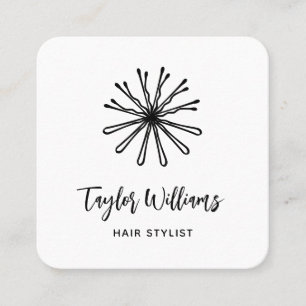 Hair Stylist Hairstylist Hairdresser Bobby Stift Fyrkantigt Visitkort
