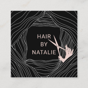 Hair Stylist Hand plockade Hairdresser Beauty Salo Fyrkantigt Visitkort