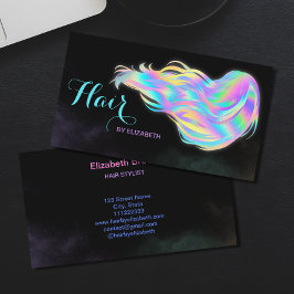 Hair Stylist Holografiska Glitter Glow Beauty Salo Visitkort