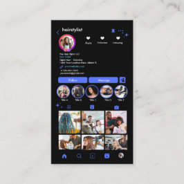 Hair Stylist Instagram Blue | Sök efter QR för ans Visitkort