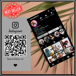 Hair Stylist Instagram Grått | Sök efter QR för an Visitkort