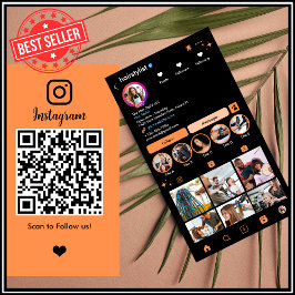 Hair Stylist Instagram-Orange | Sök efter QR för a Visitkort