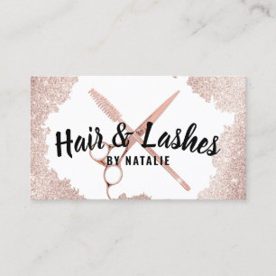 Hair Stylist Lash Beauty Salon Ro Guld Glitter Visitkort