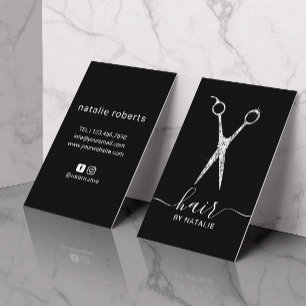 Hair Stylist Luxury Diamond Scissor Beauty Salon Visitkort