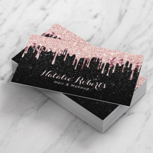 Hair Stylist Makeup Artist Ro Guld Drives Glitter Visitkort