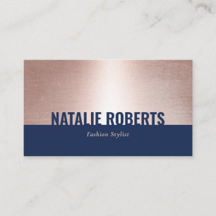 Hair Stylist Makeup Artist Ro Guld Navy Blue Visitkort