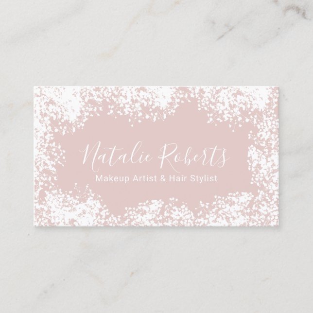 Hair Stylist Makeup Artist Rustic Blommigt  Visitkort (Framsida)