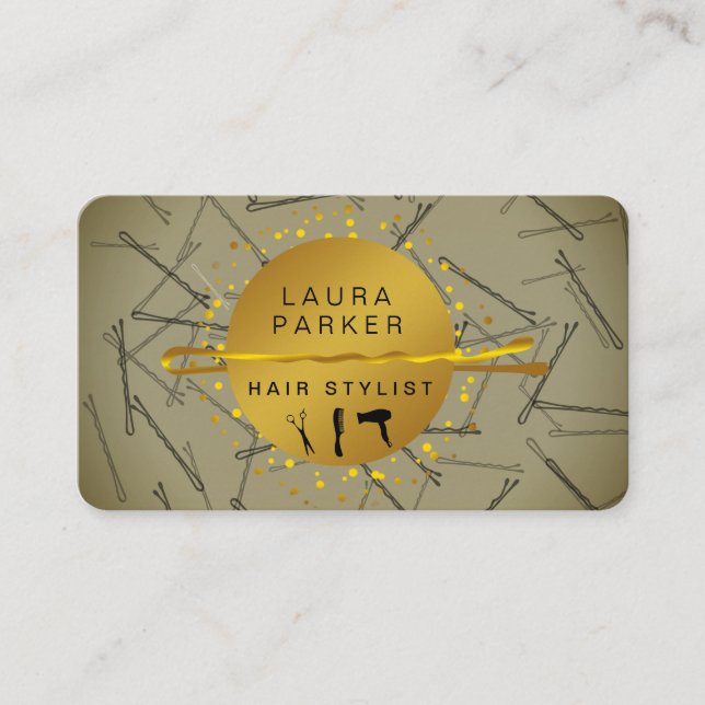 Hair Stylist Makeup Artist Salon Bobby Stift Visitkort (Framsida)