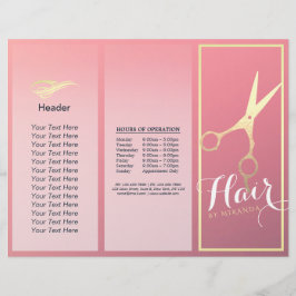 Hair stylist Makeup Salon Guld Sissors Tri-Fold